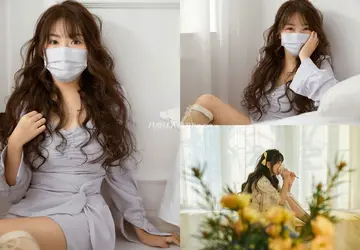 口罩美女一条小团团写真照片