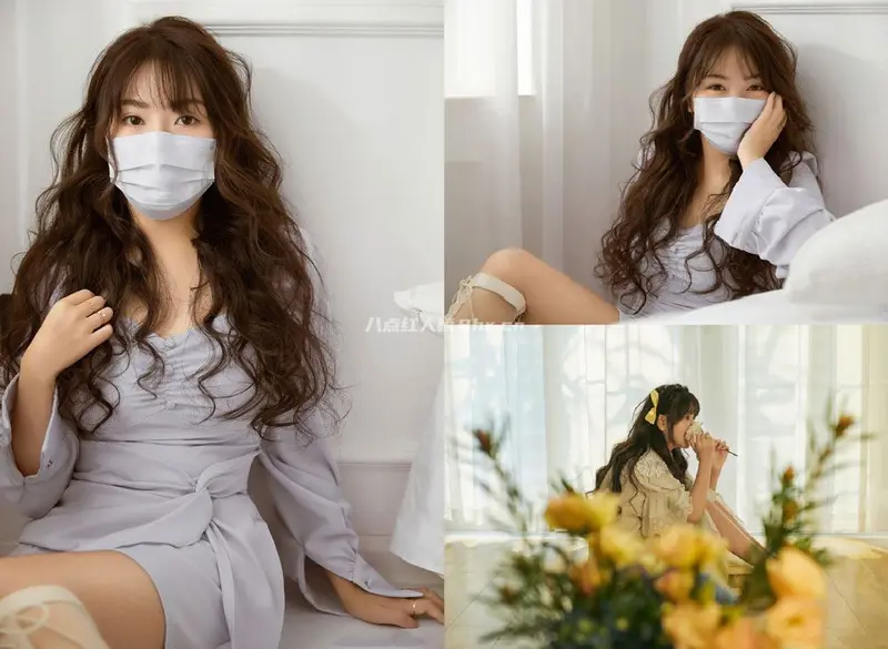 口罩美女一条小团团写真照片