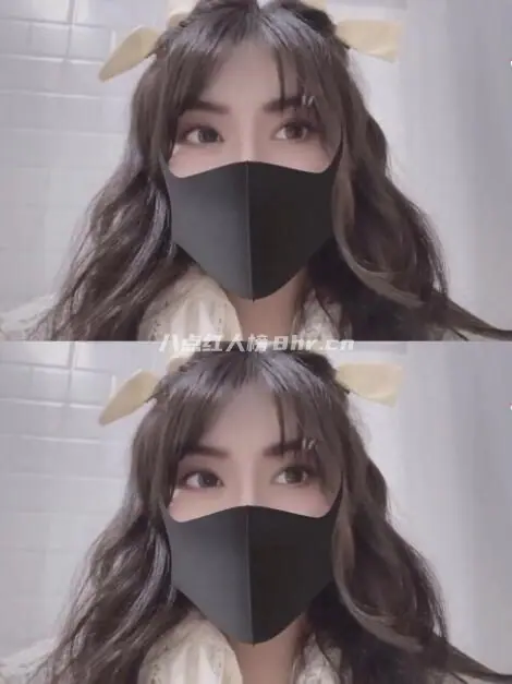 口罩美女一条小团团写真照片